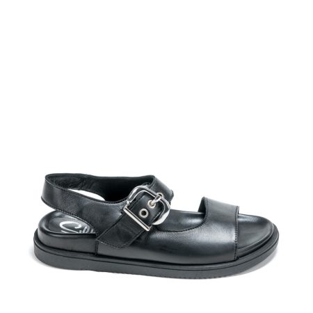 Alternative view of Ženske kožne sandale Silko-E209 crne ravne