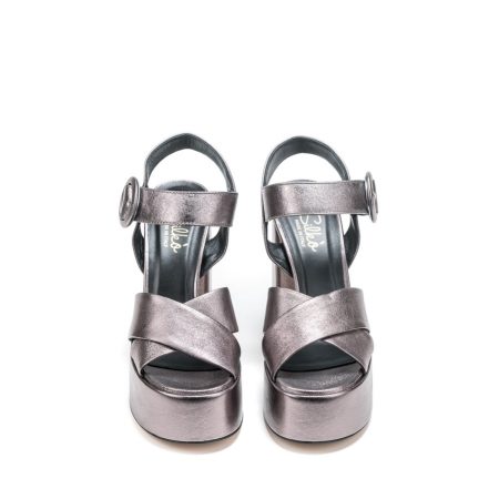 Ženske kožne sandale Silko-TERY1 tamno sive na štiklu 5 15339 silko tery1 cdf 3