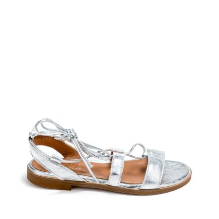 Alternative view of Ženske kožne sandale Silko-SC03 svetlo sive ravne