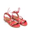 Ženske kožne sandale Silko-SC03 crvene ravne