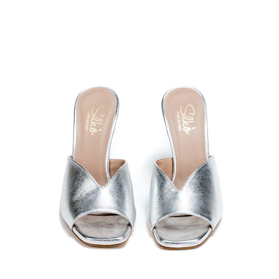 Ženske kožne papuče Silko-NATALIE1 sive na štiklu 3 Ženske kožne papuče Silko-NATALIE1 sive na štiklu - Slika 3