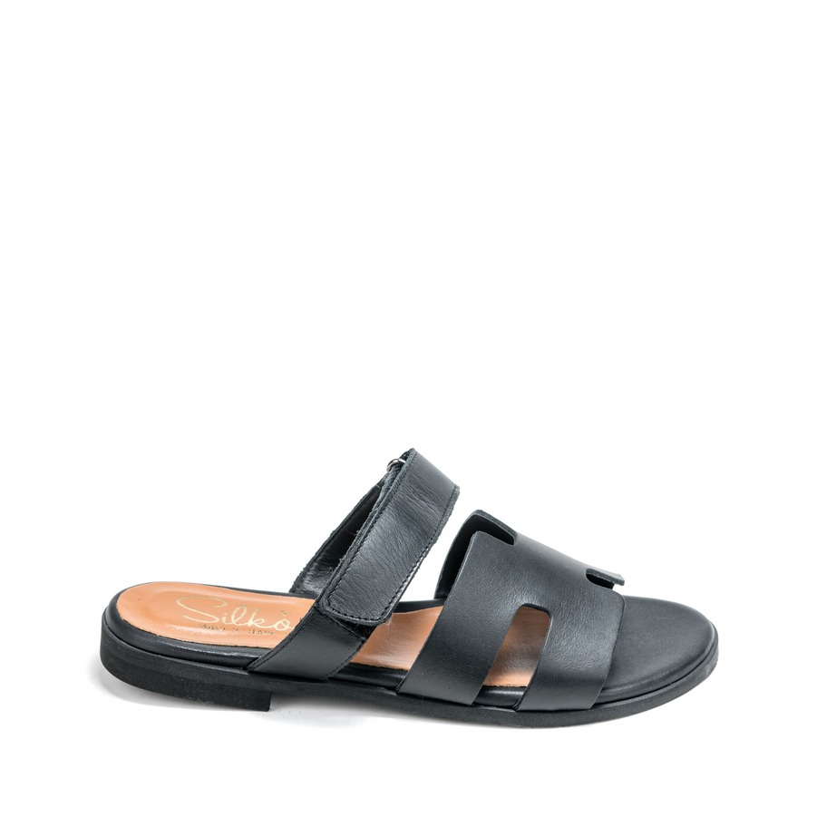 Ženske kožne papuče Silko-SC04 crne ravne 2 Ženske kožne papuče Silko-SC04 crne ravne - Slika 2