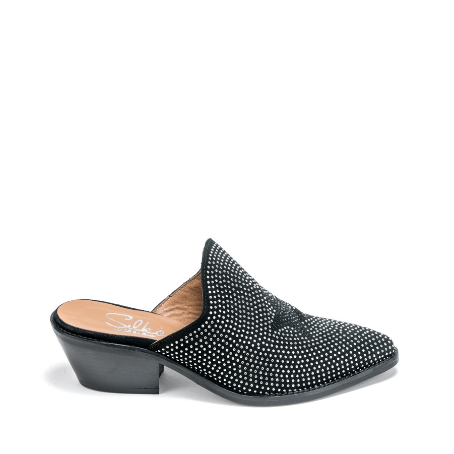 Ženske kožne papuče Silko-PT01 crne na štiklu 2 Ženske kožne papuče Silko-PT01 crne na štiklu - Slika 2