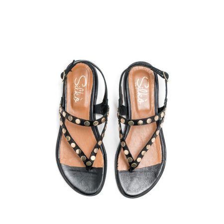 Ženske kožne sandale Silko-SC20 crne ravne 5 15371 silko sc20 nero 3