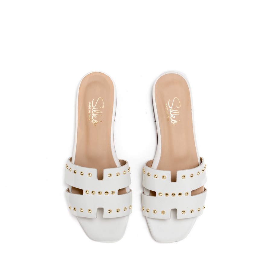 Ženske kožne papuče Silko-CAPRI13 bele ravne 3 Ženske kožne papuče Silko-CAPRI13 bele ravne - Slika 3