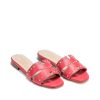 Ženske kožne papuče Silko-CAPRI13 crvene ravne