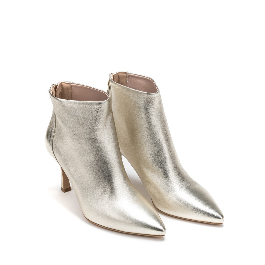 Ženske kožne duboke cipele Silko-MIRNA8 zlatne na štiklu 1 Ženske kožne duboke cipele Silko-MIRNA8 zlatne na štiklu