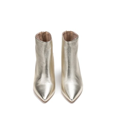 Ženske kožne duboke cipele Silko-MIRNA8 zlatne na štiklu 5 15393 silko mirna8 laminato platino 3