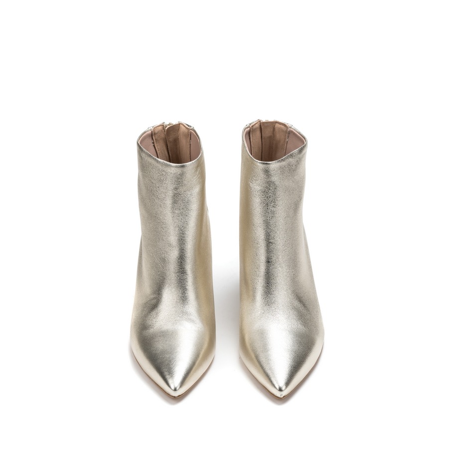 Ženske kožne duboke cipele Silko-MIRNA8 zlatne na štiklu 3 Ženske kožne duboke cipele Silko-MIRNA8 zlatne na štiklu - Slika 3