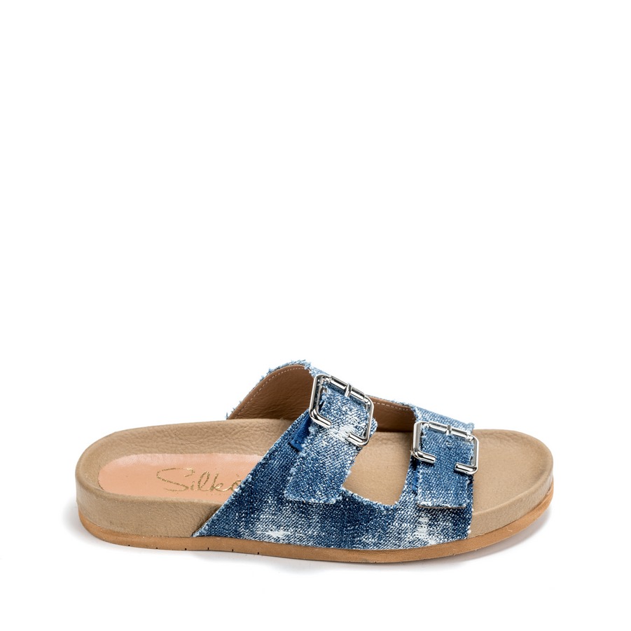 Ženske papuče Silko-FB116 plave ravne 2 Ženske papuče Silko-FB116 plave ravne - Slika 2