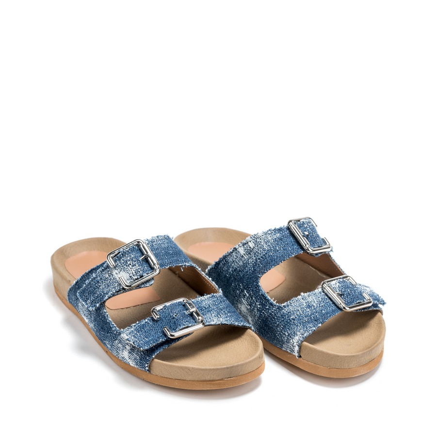 Ženske papuče Silko-FB116 plave ravne 1 Ženske papuče Silko-FB116 plave ravne