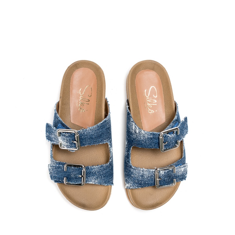 Ženske papuče Silko-FB116 plave ravne 3 Ženske papuče Silko-FB116 plave ravne - Slika 3