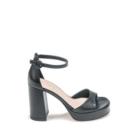 Alternative view of Ženske kožne sandale Silko-SELLY6 crne na štiklu