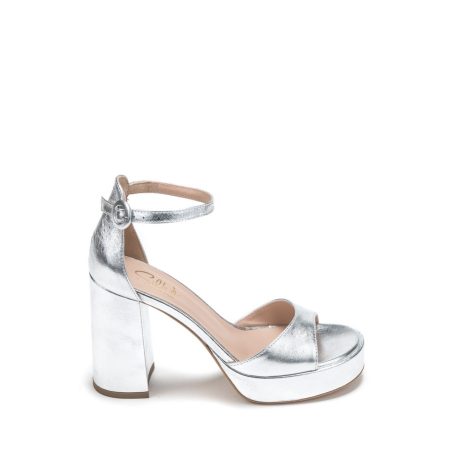 Alternative view of Ženske kožne sandale Silko-SELLY6 svetlo sive na štiklu