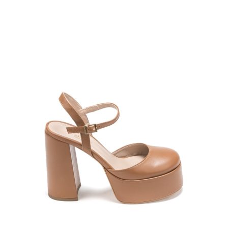 Alternative view of Ženske kožne papuče Silko-TERY7 braon na štiklu