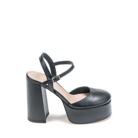 Alternative view of Ženske kožne papuče Silko-TERY7 crne na štiklu