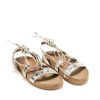 Ženske kožne sandale Silko-FB100 zlatne ravne