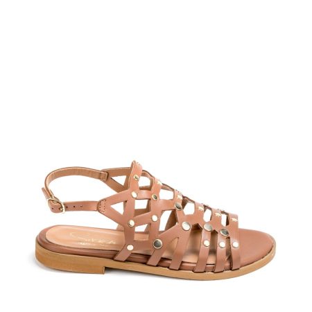 Alternative view of Ženske kožne sandale Silko-SC05 tamno bež ravne