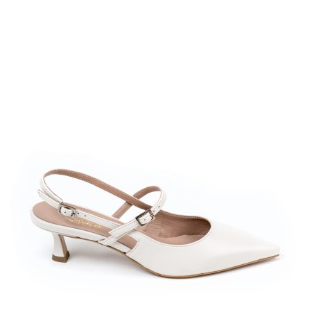 Alternative view of Ženske kožne sandale Silko-FIAMMA7 bele na štiklu