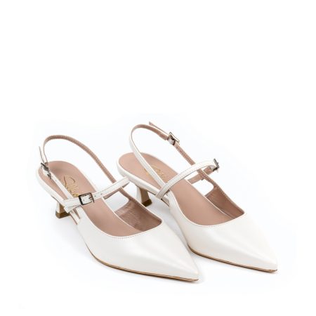 Ženske kožne sandale Silko-FIAMMA7 bele na štiklu