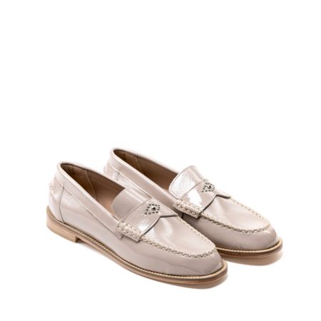 Ženske kožne plitke cipele Silko-Amara16 sive ravne