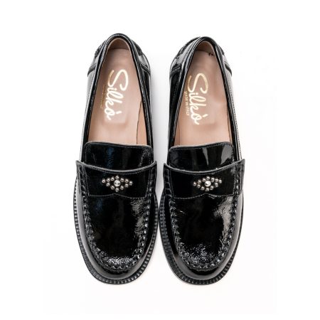 Ženske kožne plitke cipele Silko-Amara16 crne ravne 5 15983 silko amara16 naplak nero 3