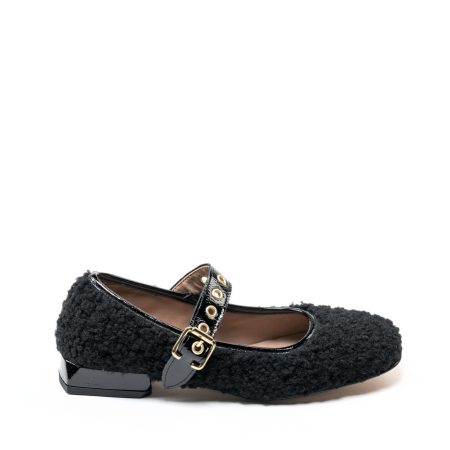 Alternative view of Ženske plitke cipele Silko-Teddy crne ravne