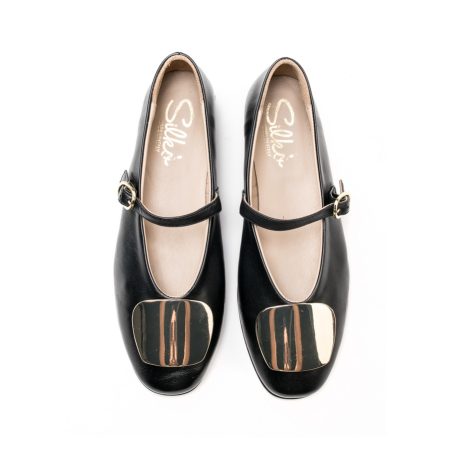 Ženske kožne baletanke Silko-Pl30 crne ravne 5 15987 silko pl30 nero 3