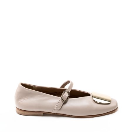 Alternative view of Ženske kožne baletanke Silko-Pl30 bež ravne