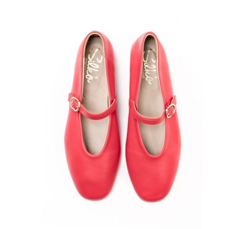 Ženske kožne baletanke Silko-Pl030 crvene ravne 5 15989 silko pl030 rosso 3