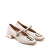 Ženske kožne plitke cipele Silko-Pl300 bež na štiklu