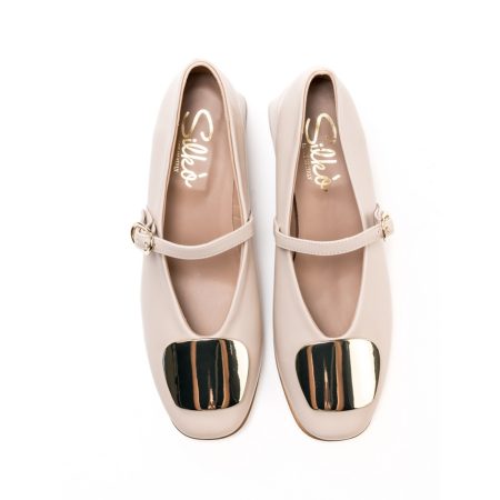 Ženske kožne plitke cipele Silko-Pl300 bež na štiklu 5 15993 silko pl300 phard 3