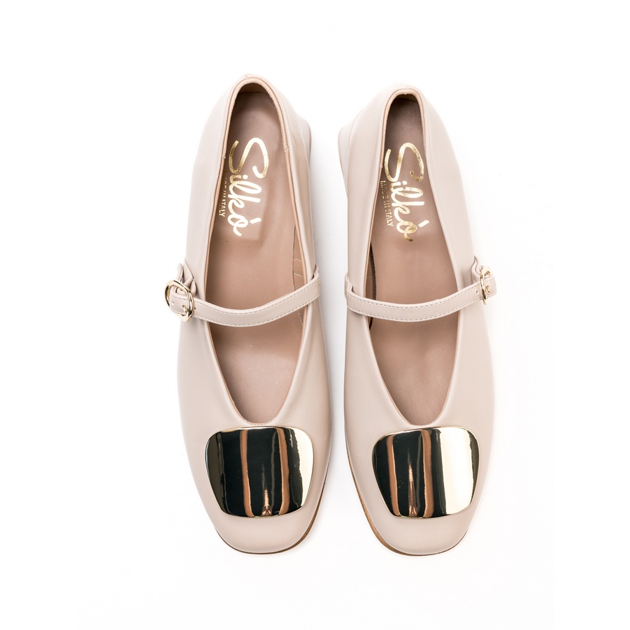 Ženske kožne plitke cipele Silko-Pl300 bež na štiklu 3 Ženske kožne plitke cipele Silko-Pl300 bež na štiklu - Slika 3