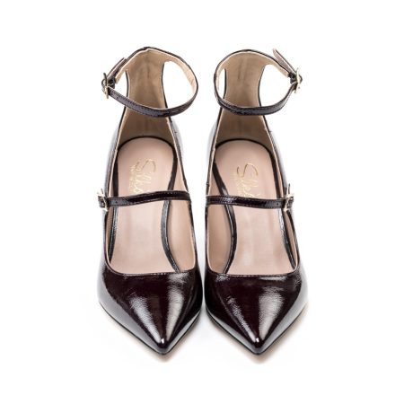 Ženske kožne plitke cipele Silko-Ester11 bordo na štiklu 5 15997 silko ester11 naplak bordeaux 3