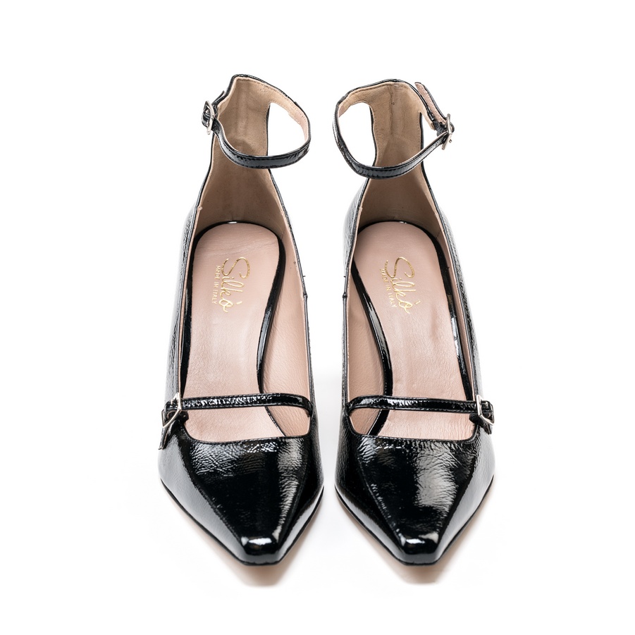 Ženske kožne plitke cipele Silko-Alba23 crne na štiklu 3 Ženske kožne plitke cipele Silko-Alba23 crne na štiklu - Slika 3