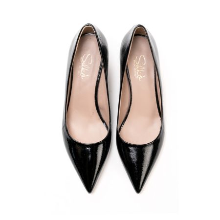 Ženske kožne plitke cipele Silko-Fiamma1 crne na štiklu 5 15999 silko fiamma1 naplak nero 3