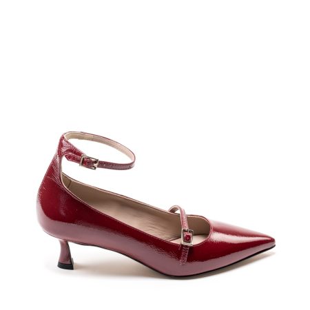 Alternative view of Ženske kožne plitke cipele Silko-Fiamma13 crvene na štiklu