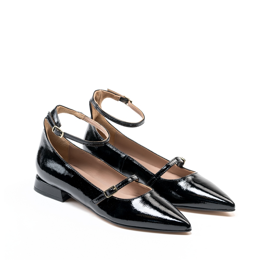 Ženske kožne plitke cipele Silko-Gaia01 crne ravne 6 16003 silko gaia01 naplak nero 2