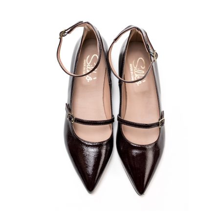 Ženske kožne plitke cipele Silko-Gaia01 bordo ravne 5 16004 silko gaia01 naplak bordo 3