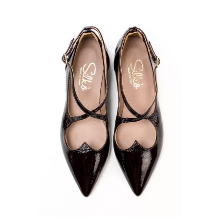 Ženske kožne plitke cipele Silko-Gaia03 bordo ravne 5 16006 silko gaia03 naplak bordo 3