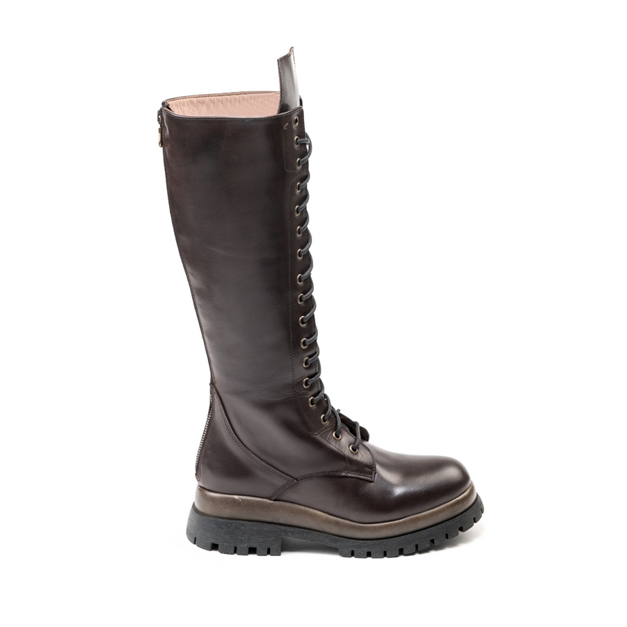 Ženske kožne duboke čizme Silko-K24 braon ravne 2 Ženske kožne duboke čizme Silko-K24 braon ravne - Slika 2