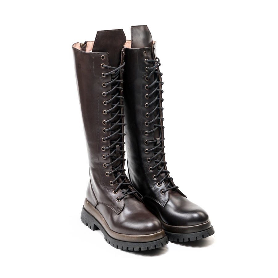 Ženske kožne duboke čizme Silko-K24 braon ravne 1 Ženske kožne duboke čizme Silko-K24 braon ravne