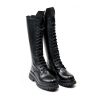 Ženske kožne duboke čizme Silko-K24 crne ravne