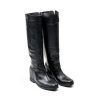Ženske kožne duboke čizme Silko-K142 crne ravne