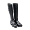 Ženske kožne duboke čizme Silko-K139 crne ravne