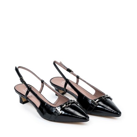 Ženske kožne sandale Silko-A180 crne na štiklu