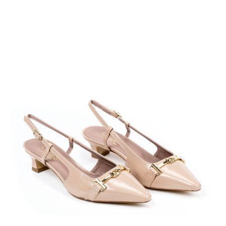 Ženske kožne sandale Silko-A180 bež na štiklu