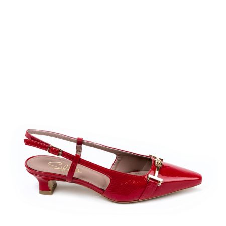 Alternative view of Ženske kožne sandale Silko-A180 crvene na štiklu