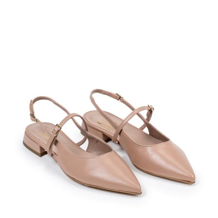 Ženske kožne sandale Silko-LIA11 krem ravne