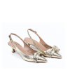 Ženske kožne sandale Silko-FIAMMA27 zlatne na štiklu